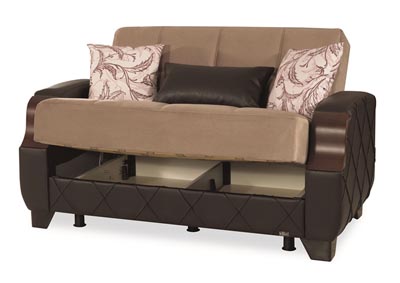 Molina Beige Microfiber Love Seat,Ottomanson (Previously Casamode)